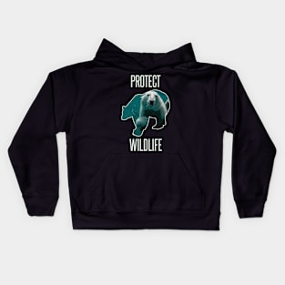 Protect wildlife - polar bear design Kids Hoodie